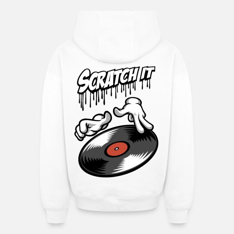 Scratch it - Sweat à capuche unisexe zippé oversize épais SPREAD - blanc