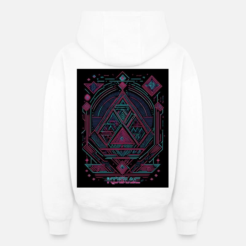 triangle - Sweat à capuche unisexe zippé oversize épais SPREAD - blanc