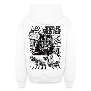 Star Wars Retro Design Darth Vader  - Oversized Heavyweight Unisex Zip Hoodie - Weiß - Hinten - AI Model Male 178 light (178cm)