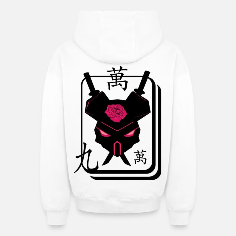 Souris de karaté - Sweat à capuche unisexe zippé oversize épais SPREAD - blanc