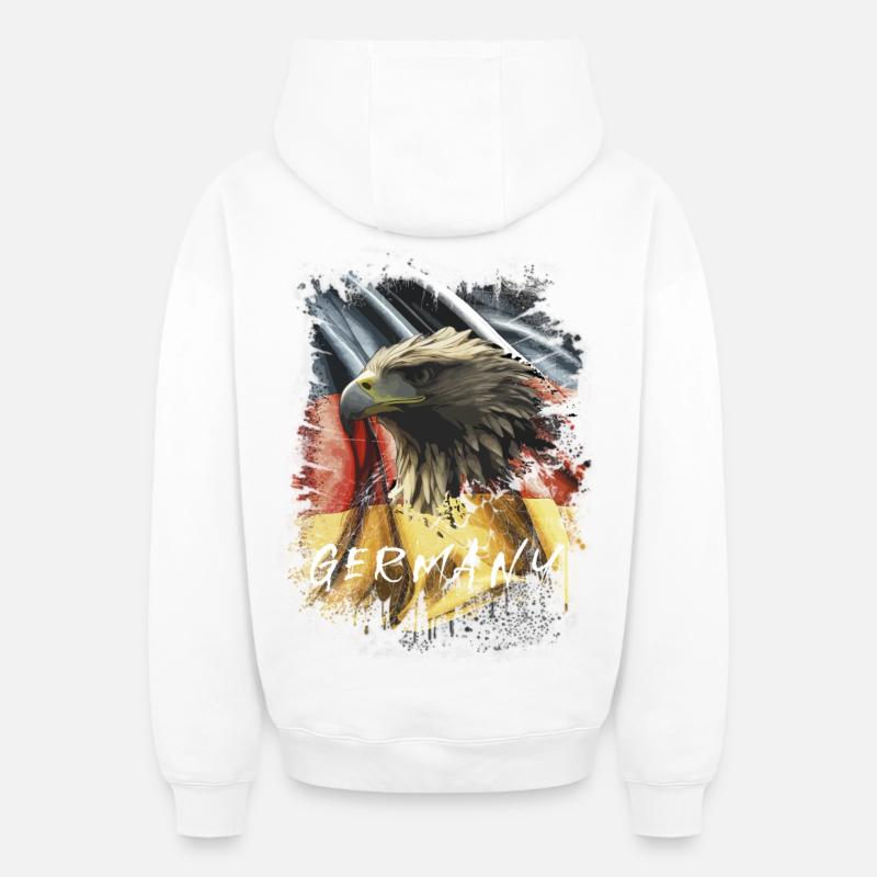 Germany Eagle Eagle Head Gift - Oversized Heavyweight Unisex Zip Hoodie - white