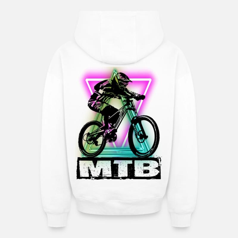 MTB - Sweat à capuche unisexe zippé oversize épais SPREAD - blanc