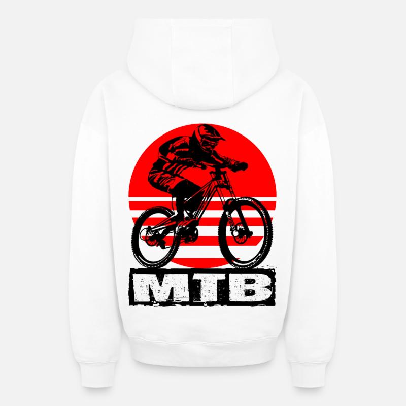 MTB - Sweat à capuche unisexe zippé oversize épais SPREAD - blanc