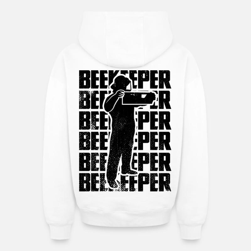 Apiculteur - Sweat à capuche unisexe zippé oversize épais SPREAD - blanc