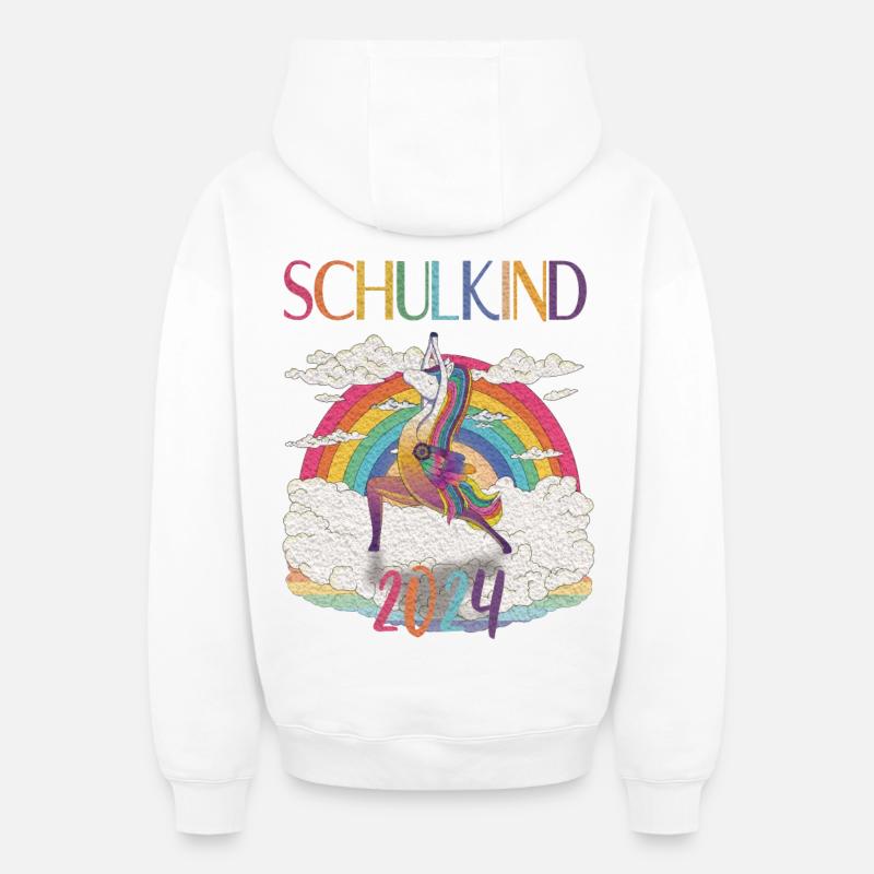 Écolier 2024 - Niveau supérieur - Sweat à capuche unisexe zippé oversize épais SPREAD - blanc