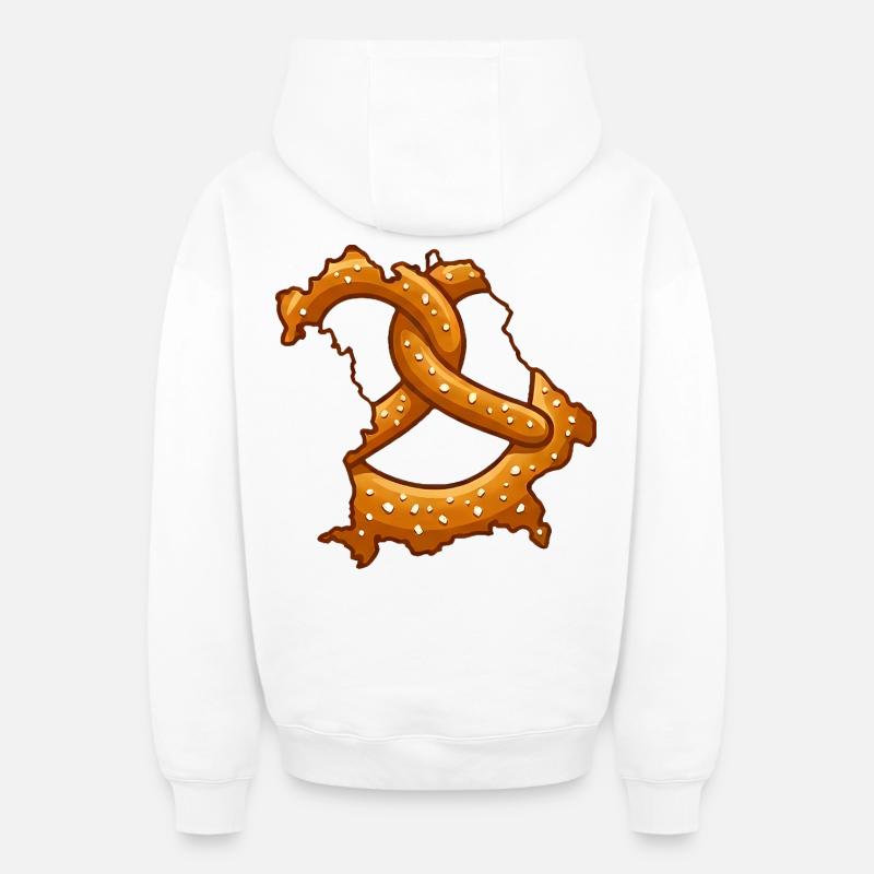 Bretzels de Bavière | Bavière robuste - Sweat à capuche unisexe zippé oversize épais SPREAD - blanc