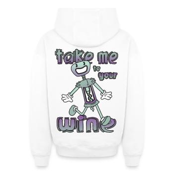 Drôles de tire-bouchons - Sweat à capuche unisexe zippé oversize épais SPREAD - blanc - Dos - AI Model Male 178 light (178cm)