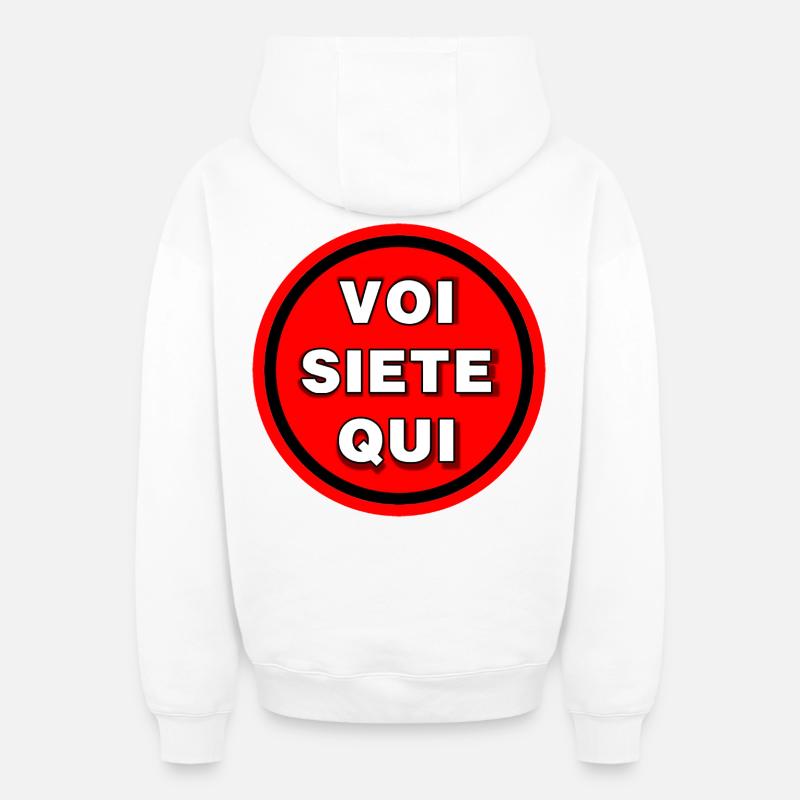 Vous êtes ici - Sweat à capuche unisexe zippé oversize épais SPREAD - blanc