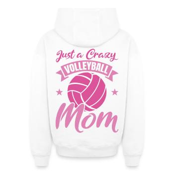 Drôle de maman de volleyball - Sweat à capuche unisexe zippé oversize épais SPREAD - blanc - Dos - AI Model Male 178 light (178cm)
