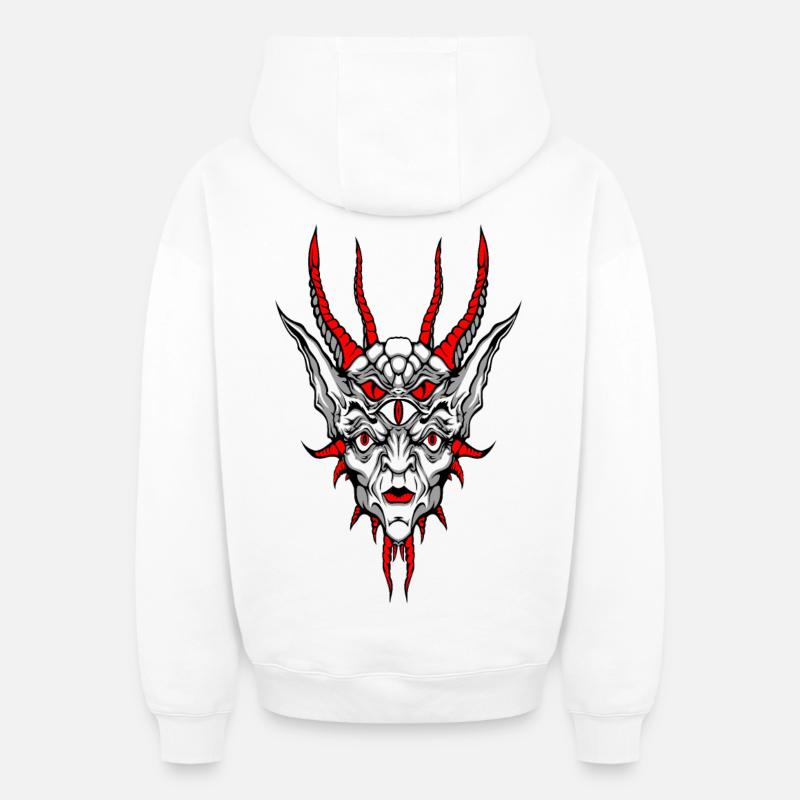 Diabolo - Sweat à capuche unisexe zippé oversize épais SPREAD - blanc