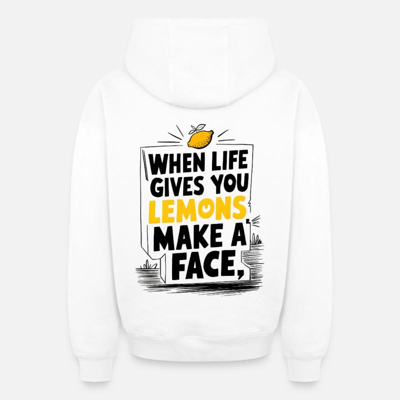 Faites un visage - Sweat à capuche unisexe zippé oversize épais SPREAD - blanc