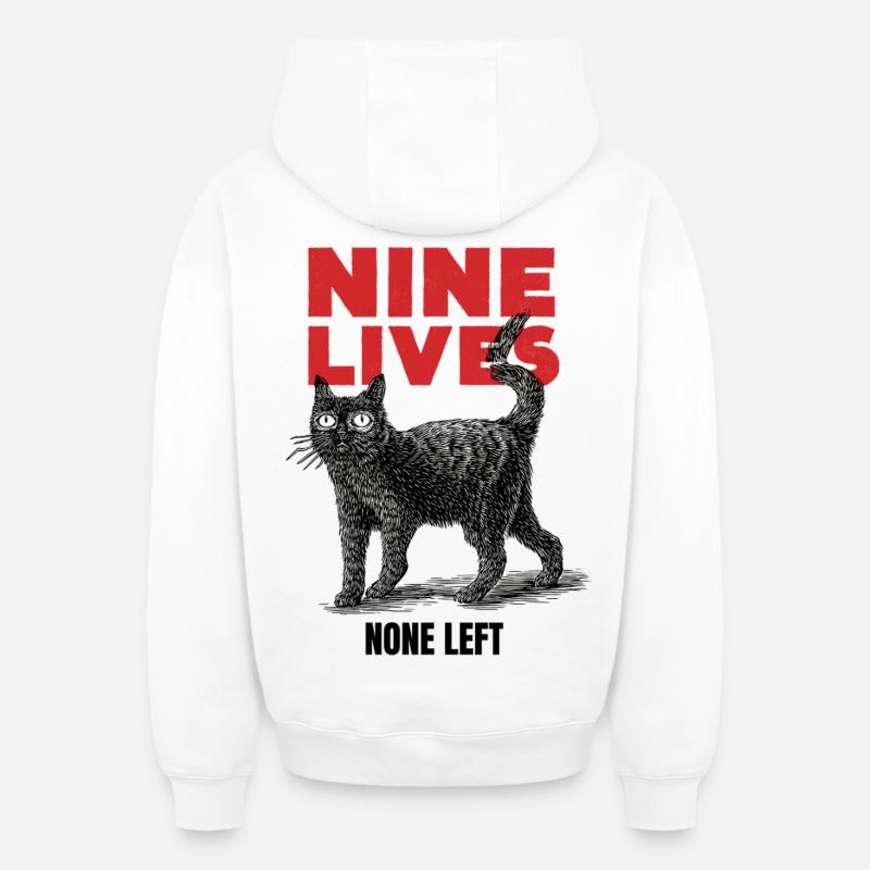 Neuf vies - Sweat à capuche unisexe zippé oversize épais SPREAD - blanc