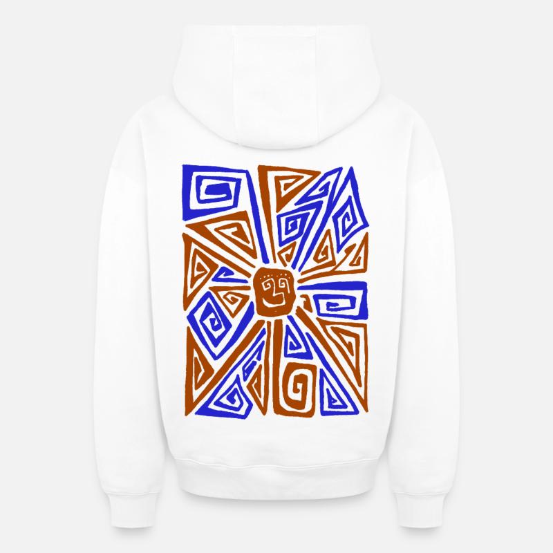STRANGE SUN - Sweat à capuche unisexe zippé oversize épais SPREAD - blanc