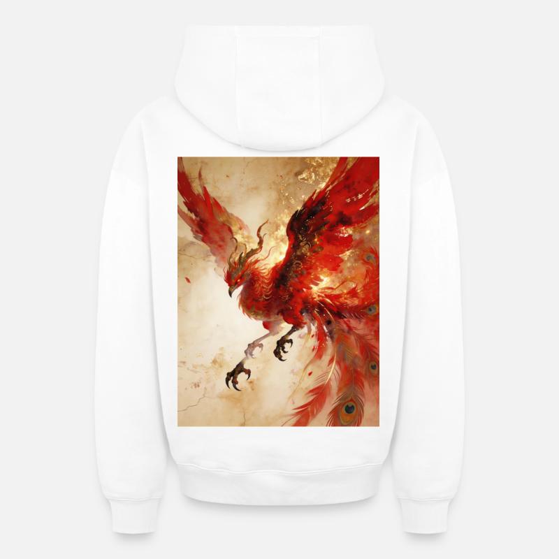 Der Phönix erhebt sich: Himmlischer Glanz - Oversized Heavyweight Unisex Zip Hoodie - Weiß