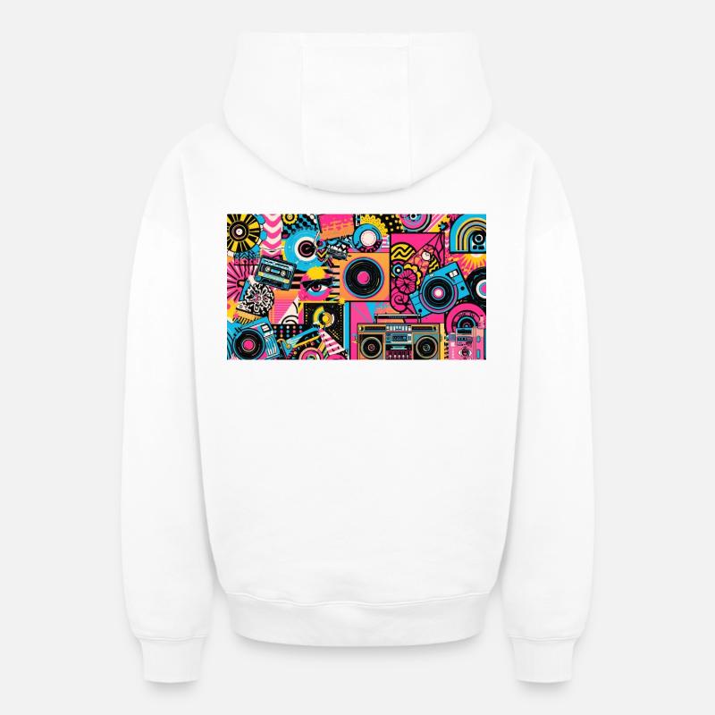 Pop Art - Sweat à capuche unisexe zippé oversize épais SPREAD - blanc