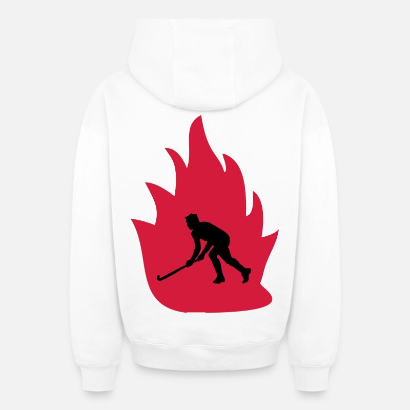 Feu de floorball - Sweat à capuche unisexe zippé oversize épais SPREAD - blanc