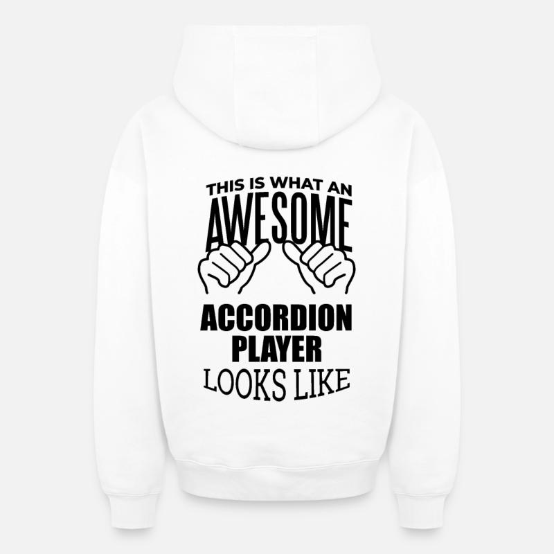 accordéon - Sweat à capuche unisexe zippé oversize épais SPREAD - blanc