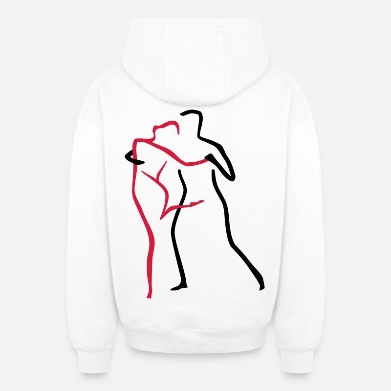 Tango-2 - Oversized Heavyweight Unisex Zip Hoodie - Weiß