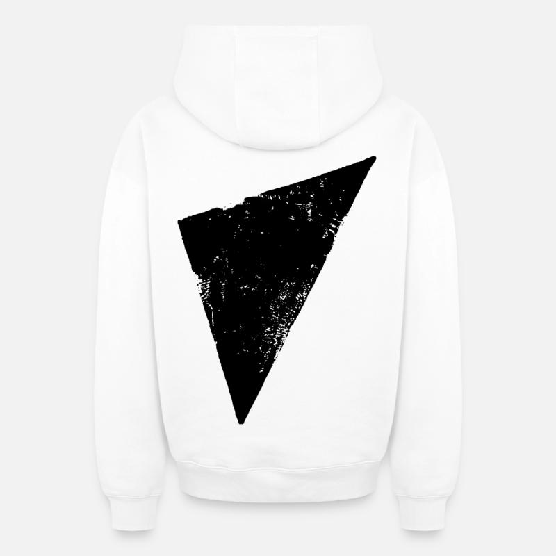 Triangle | Polygon | Triangle - Oversized Heavyweight Unisex Zip Hoodie - white