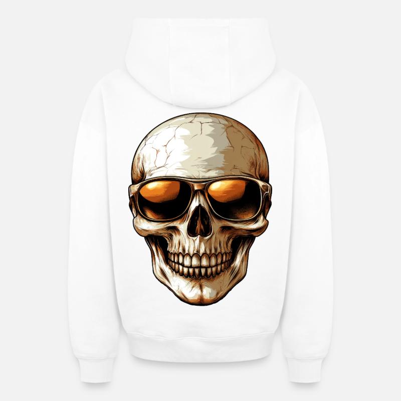 Crâne chic - Sweat à capuche unisexe zippé oversize épais SPREAD - blanc
