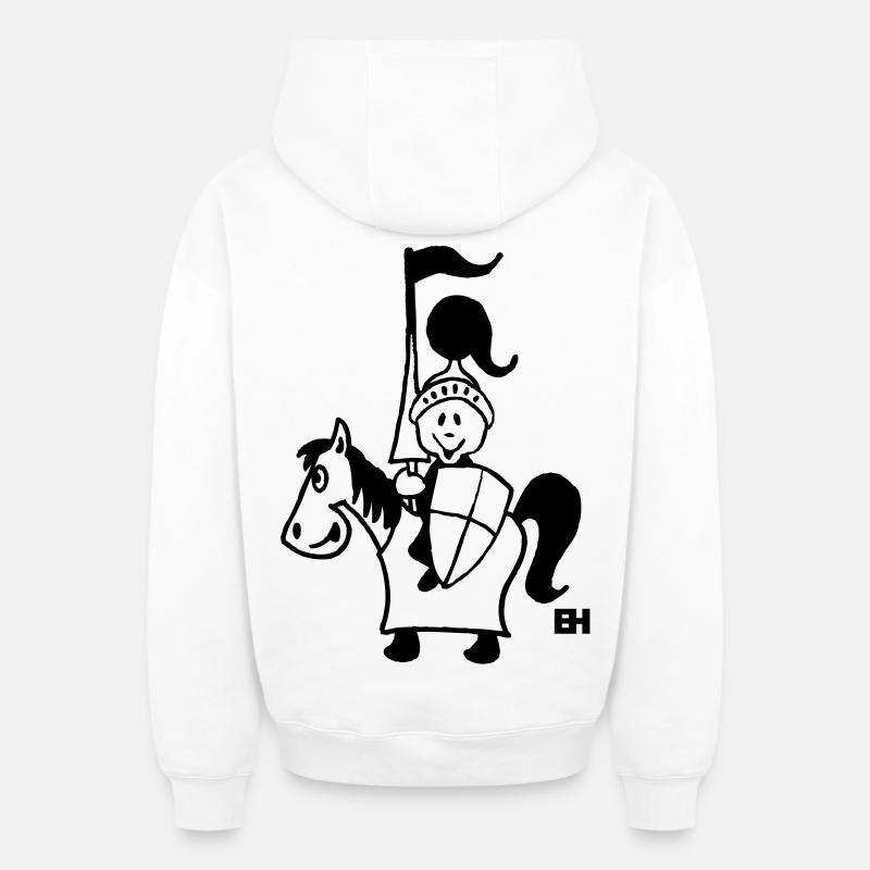 Chevalier - Sweat à capuche unisexe zippé oversize épais SPREAD - blanc