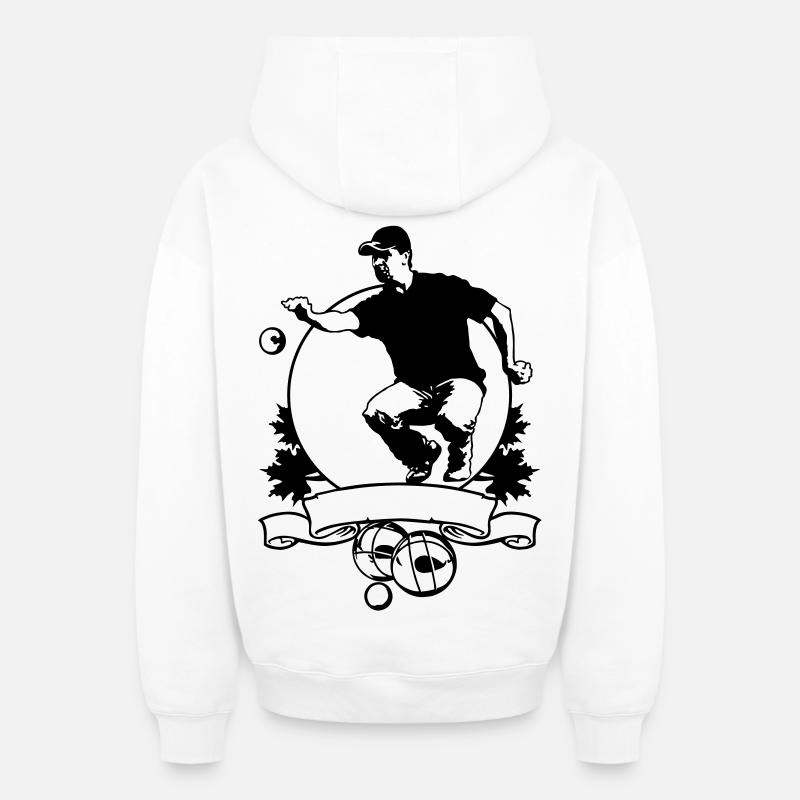 Petanque FLEX SHIELD - Oversized Heavyweight Unisex Zip Hoodie - Weiß