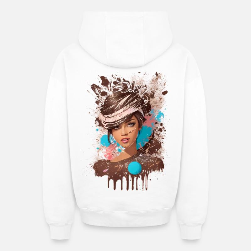 Dame douce - Sweat à capuche unisexe zippé oversize épais SPREAD - blanc