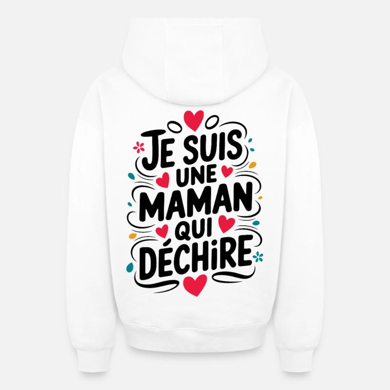 Ich bin eine Killer-Mutter - Oversized Heavyweight Unisex Zip Hoodie - Weiß