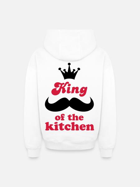Cooking apron with funny saying - Oversized Heavyweight Unisex Zip Hoodie - white