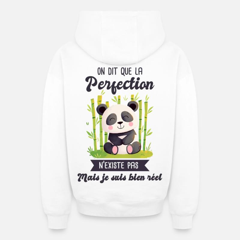panda mignon naissance bébé. - Sweat à capuche unisexe zippé oversize épais SPREAD - blanc
