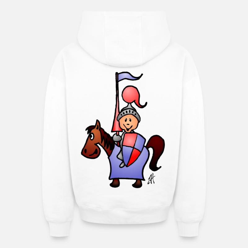 Chevalier - Sweat à capuche unisexe zippé oversize épais SPREAD - blanc
