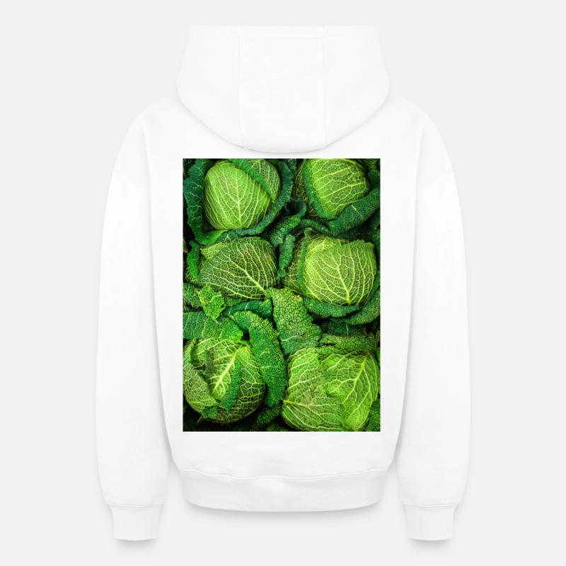 Cabbage Cabbage - Oversized Heavyweight Unisex Zip Hoodie - white