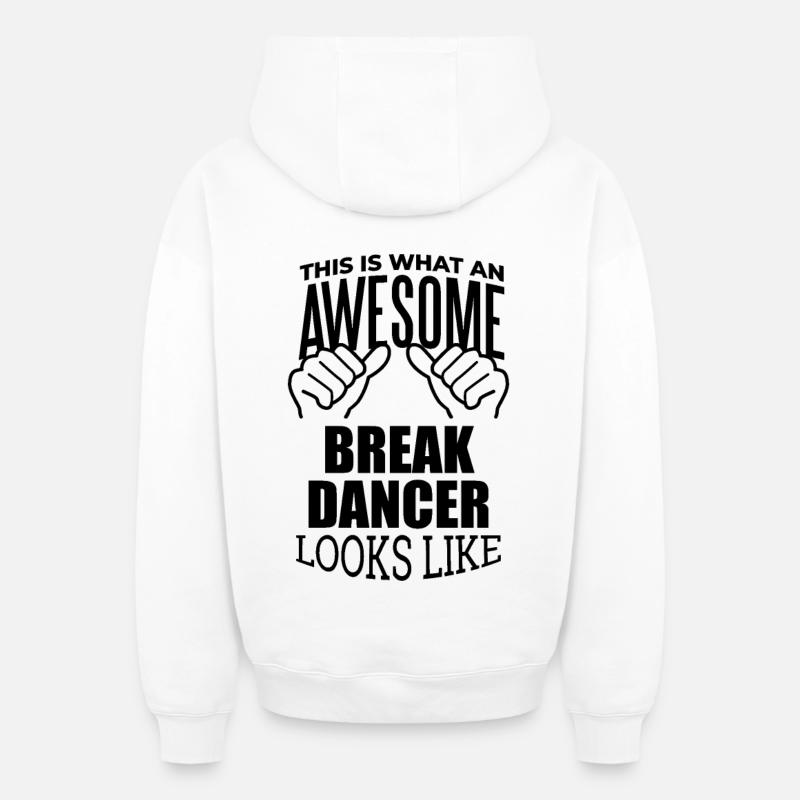Breakdance - Sweat à capuche unisexe zippé oversize épais SPREAD - blanc