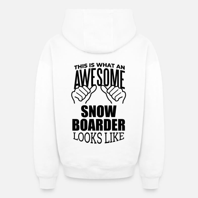 Planche à neige - Sweat à capuche unisexe zippé oversize épais SPREAD - blanc
