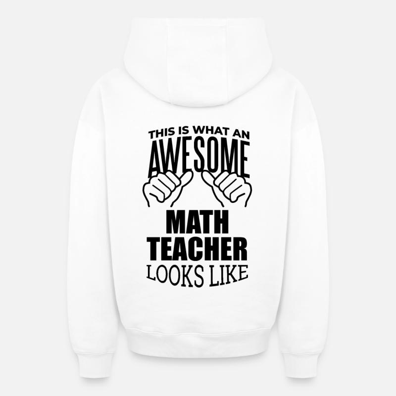 Mathématiques - Sweat à capuche unisexe zippé oversize épais SPREAD - blanc