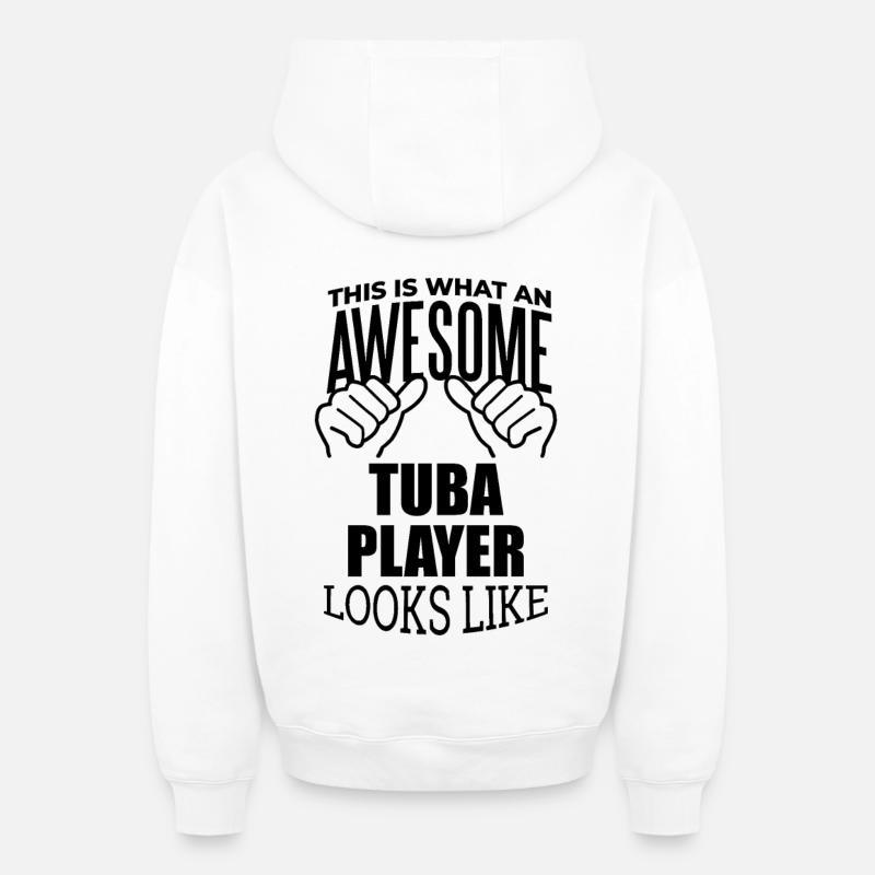 tuba - Sweat à capuche unisexe zippé oversize épais SPREAD - blanc