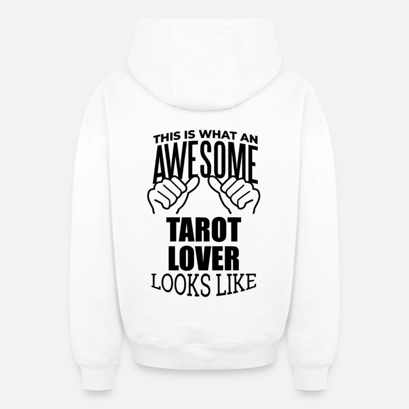 Tarot - Sweat à capuche unisexe zippé oversize épais SPREAD - blanc