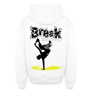 Breakdance flex - Oversized Heavyweight Unisex Zip Hoodie - Weiß - Hinten - AI Model Male 178 light (178cm)