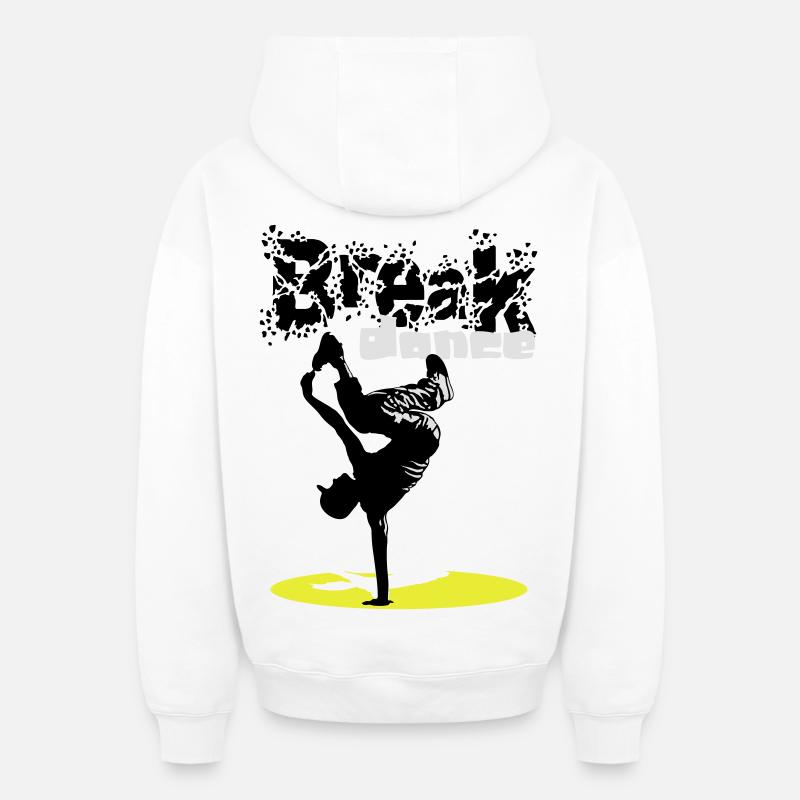 Breakdance mouvement - Sweat à capuche unisexe zippé oversize épais SPREAD - blanc