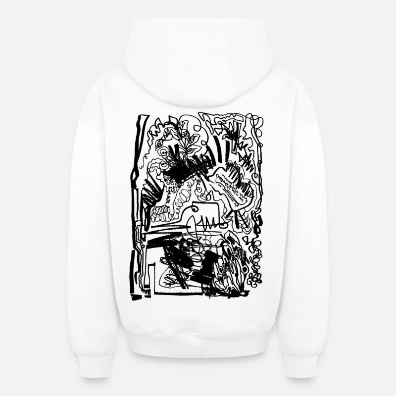 CHAOS - Sweat à capuche unisexe zippé oversize épais SPREAD - blanc