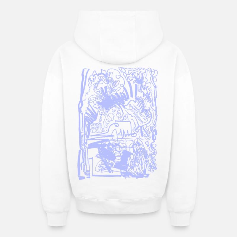 CHAOS - Sweat à capuche unisexe zippé oversize épais SPREAD - blanc