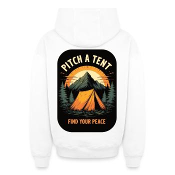 Camping - Plantez votre tente, trouvez votre tranquillité - Sweat à capuche unisexe zippé oversize épais SPREAD - blanc - Dos - AI Model Male 178 light (178cm)