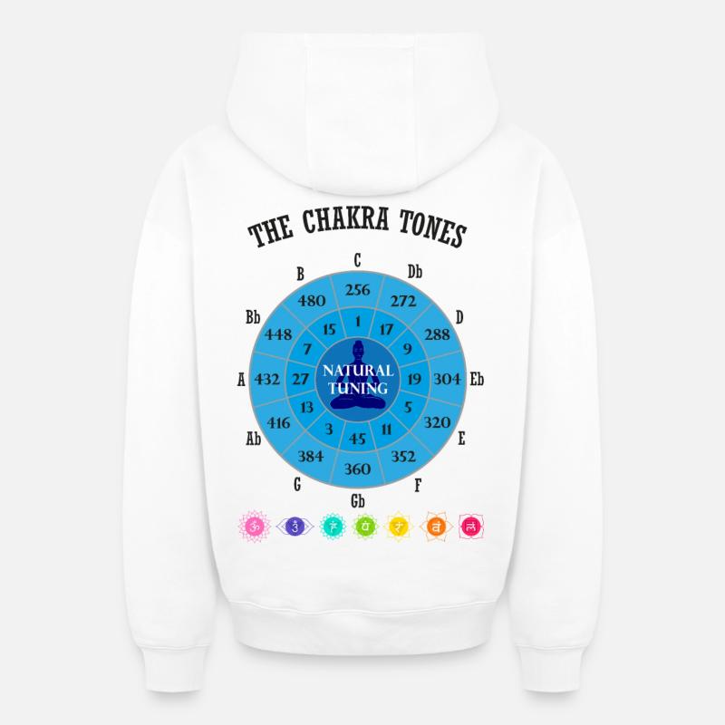 Les tonalités des chakras - Sweat à capuche unisexe zippé oversize épais SPREAD - blanc