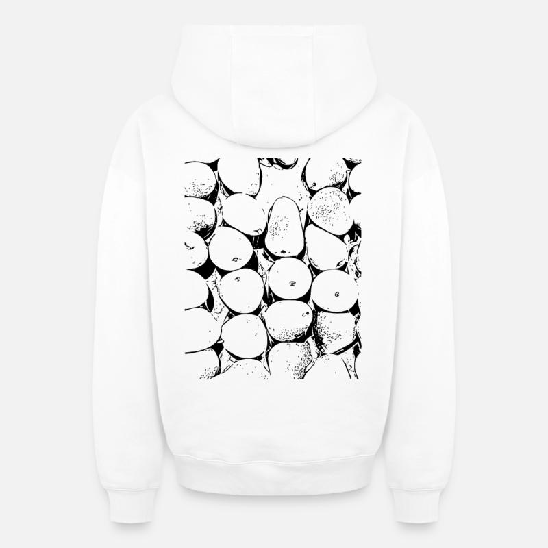 poire - Sweat à capuche unisexe zippé oversize épais SPREAD - blanc