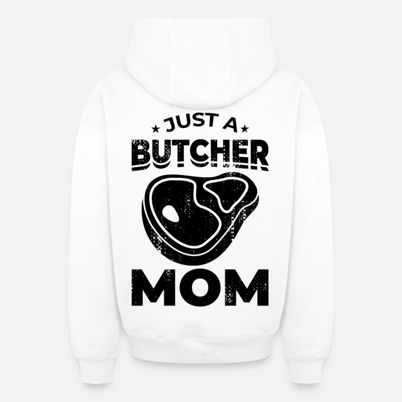 Boucher Maman - Sweat à capuche unisexe zippé oversize épais SPREAD - blanc