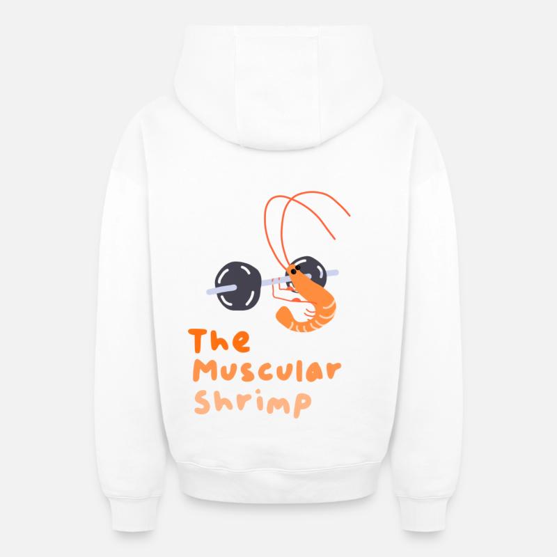 La crevette musclée - Sweat à capuche unisexe zippé oversize épais SPREAD - blanc