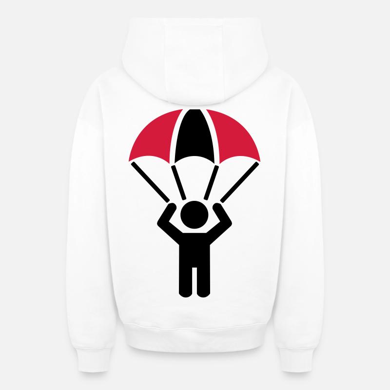Parachute - Sweat à capuche unisexe zippé oversize épais SPREAD - blanc