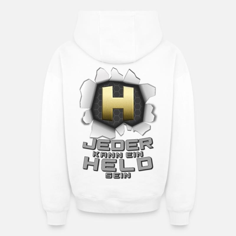 Jeder kann ein Held sein - Oversized Heavyweight Unisex Zip Hoodie - Weiß