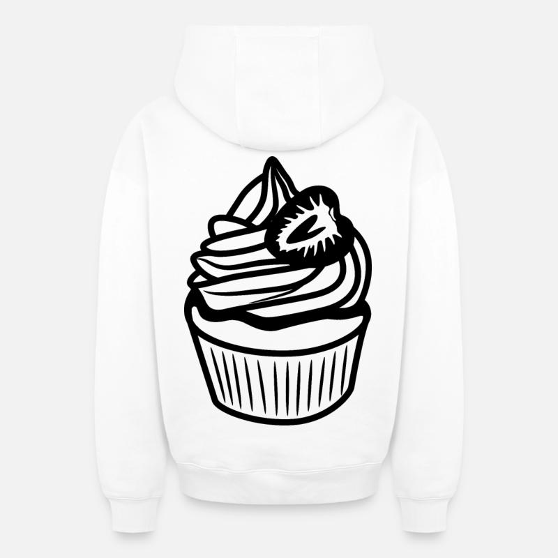 Tarte - Sweat à capuche unisexe zippé oversize épais SPREAD - blanc