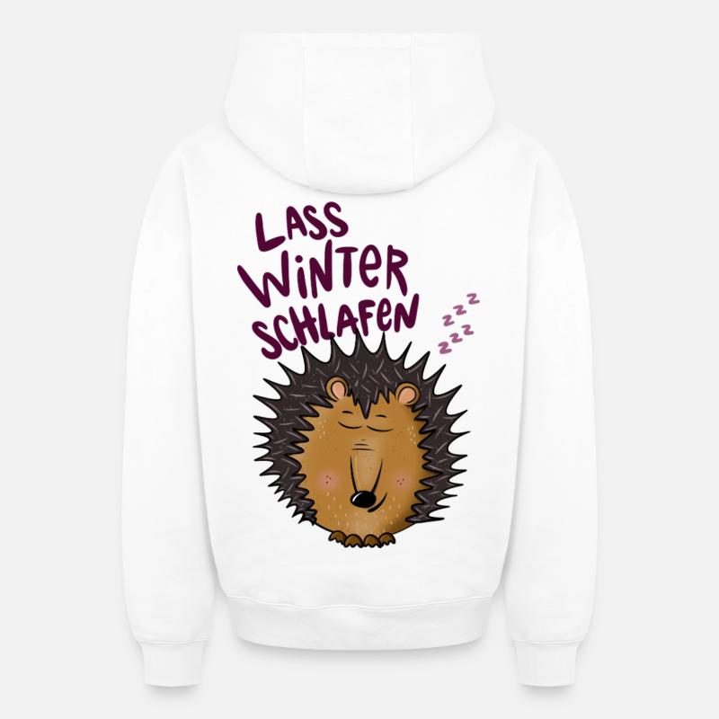 Hérissons en hibernation - Sweat à capuche unisexe zippé oversize épais SPREAD - blanc